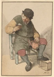 Sitzender Bauer mit Krug, um 1763