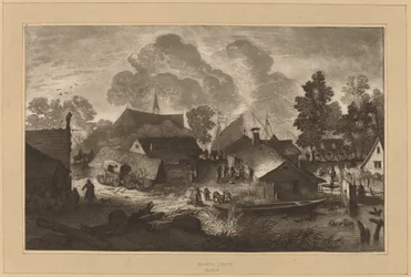 Dorf mit Teich
