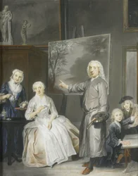 Der Landschaftsmaler Dirk Dalens III (1688-1753) mit seiner zweiten Ehefrau Maria Schaack (gest. 1766) und den Kindern Anna (geb. 1725), Willem (1737-60) und Jacobus (1741-63)