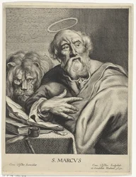 Evangelist Markus mit Löwe