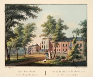 Het Lustslot im Haagsche Bosch. Vue de la Maison de plaisance, au Bois de la Haije, 1825