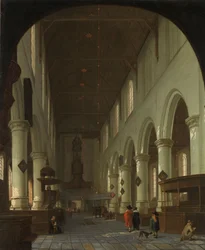 Innenraum der Oude Kerk in Delft vom Chor zum Portal