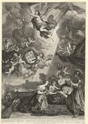 Allegorie auf die Geburt von Prinzessin Maria Amalia, Tochter von Hendrik Casimir, 1689