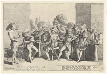 Edelleute an einem reich gedeckten Tisch