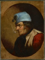Bewohner mit blauer Mütze und Pfeife, ca. 1855