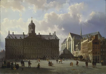Dam-Platz mit dem Königspalast, Amsterdam, 1855