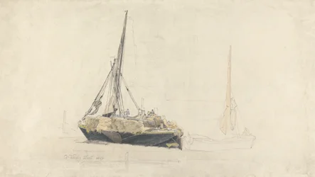 Eine Segelbarke wird mit Heu beladen, Dezember 1827