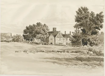 Oaken - Bauernhaus: Sepia-Waschzeichnung, 5. August 1820