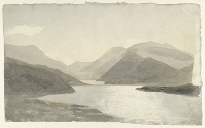 Sonnenlicht über einem See in der Nähe von Snowdon, Llanberis, Nordwales
