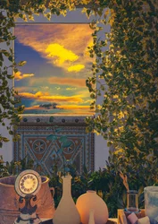 Goldene Stunde Fensterausblick