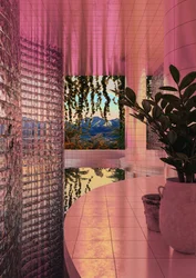Moderner rosa Poolblick