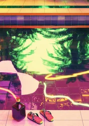 Neon-Poolseite-Glühen