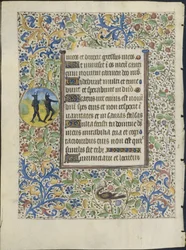 Blatt aus einem Stundenbuch: Zwei Teufel verso, ca. 1460