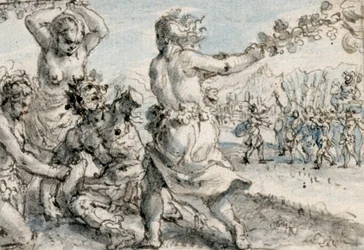 Mänaden schlagen Pentheus, frühes 17. Jahrhundert