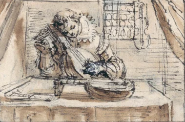 Jugendlicher, der sein Instrument stimmt