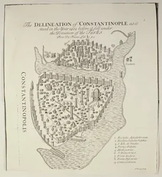 Eine Karte von Konstantinopel im Jahr 1422