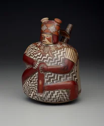 Gefäß, das einen verwundeten Krieger darstellt