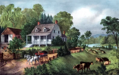 Amerikanische Heimstätte im Sommer, 1868