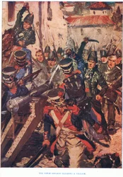 Die Gewehrbrigade räumt ein Dorf