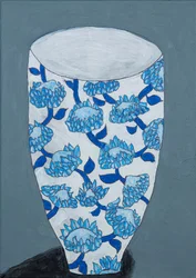 Blaue Blumenvase
