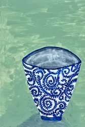 Blaue Wirbelvase