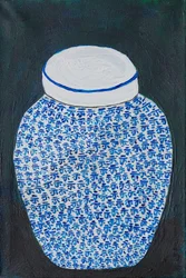 Blau-weißer Ingwerkrug