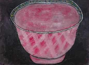 Gemusterte rosa Schale