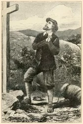 „Christian vor dem Kreuz“ aus „Die Pilgerreise von dieser Welt zu der, die kommen wird“ von John Bunyan