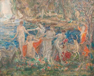 Dekoration für den Frühling: Die erwachende Erde, ausgestellt 1924 (Öl auf Leinwand)