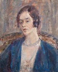 Melancholische Frau in Blau, ca. 1935