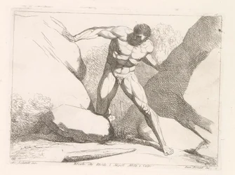 Herkules trennt die Felsen Calpe und Abila (die Säulen des Herkules)