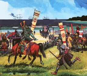 Amerikaner kommen am 8. Juli 1853 in der heutigen Bucht von Tokio an