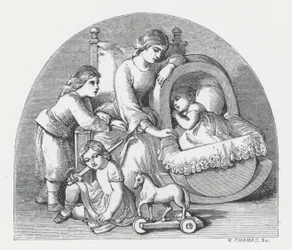 Illustration zu Tennysons Gedicht, Die Prinzessin (Gravur)