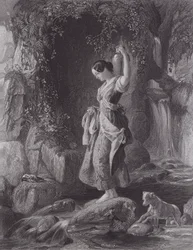 Die Nymphe des Wasserfalls