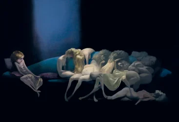 Die junge Braut und die toten Frauen, aus Blaubart von Charles Perrault (1628-1703)