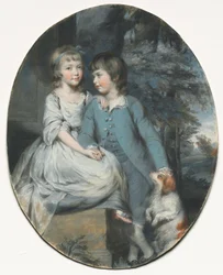 Cropley Ashley-Cooper (später 6. Earl of Shaftesbury) mit seiner Schwester Mary Anne Ashley-Cooper, später Lady Sturt of Crichel, um 1776