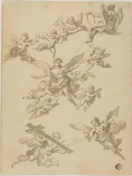 Skizzen von Engeln und Putti