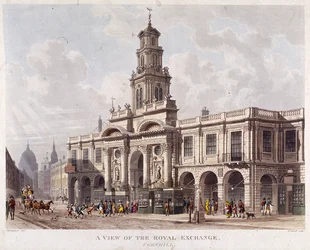 Royal Exchange, 2. Außenansicht, London, 1816