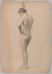 Zeichnung, Männlicher Akt stehend, November 1866