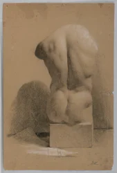Zeichnung, Männlicher Torso von einem Gipsabdruck, 1840