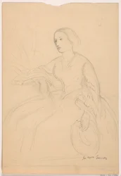 Zeichnung, Frau Sheppard Gandy sitzend; Rückseite: Frau Sheppard Gandy sitzend, 1859