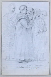 Zeichnung, Studie für "Wissenschaftliche Gruppe", 1858