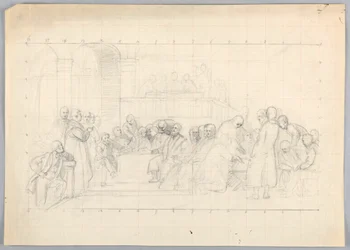 Zeichnung, Studie für "Wissenschaftliche Gruppe", 1858