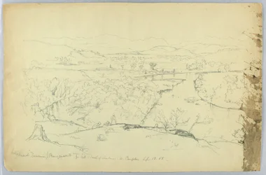 Blick auf Franconia und den Pemigewasset River vom Hügel südlich von Sanborn - W. Campton