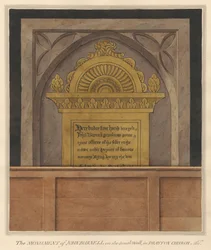 Messingplatte für John Burnell aus der Kirche von Drayton