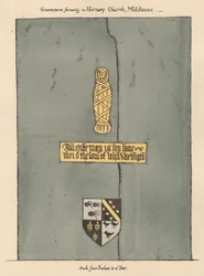 Messingplatte für John Skevington aus der Kirche von Hornsey