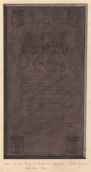 Grabplatte über dem Grab von Catherine, Tochter von Lord Latimer, aus der Kirche von East Ham