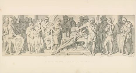 Harolds Treueeid an Wilhelm, geschworen über die verborgenen Reliquien der Heiligen