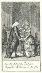 Heiratsantrag des Geistlichen (Gravur)