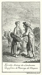 Heiratsantrag des Bauern (Gravur)
